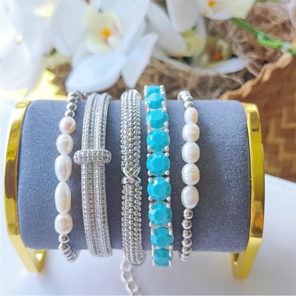 Park Lane Caribbean Blue Tennis Bracelet - Picture 3 of 7